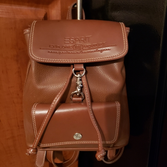esprit leather backpack
